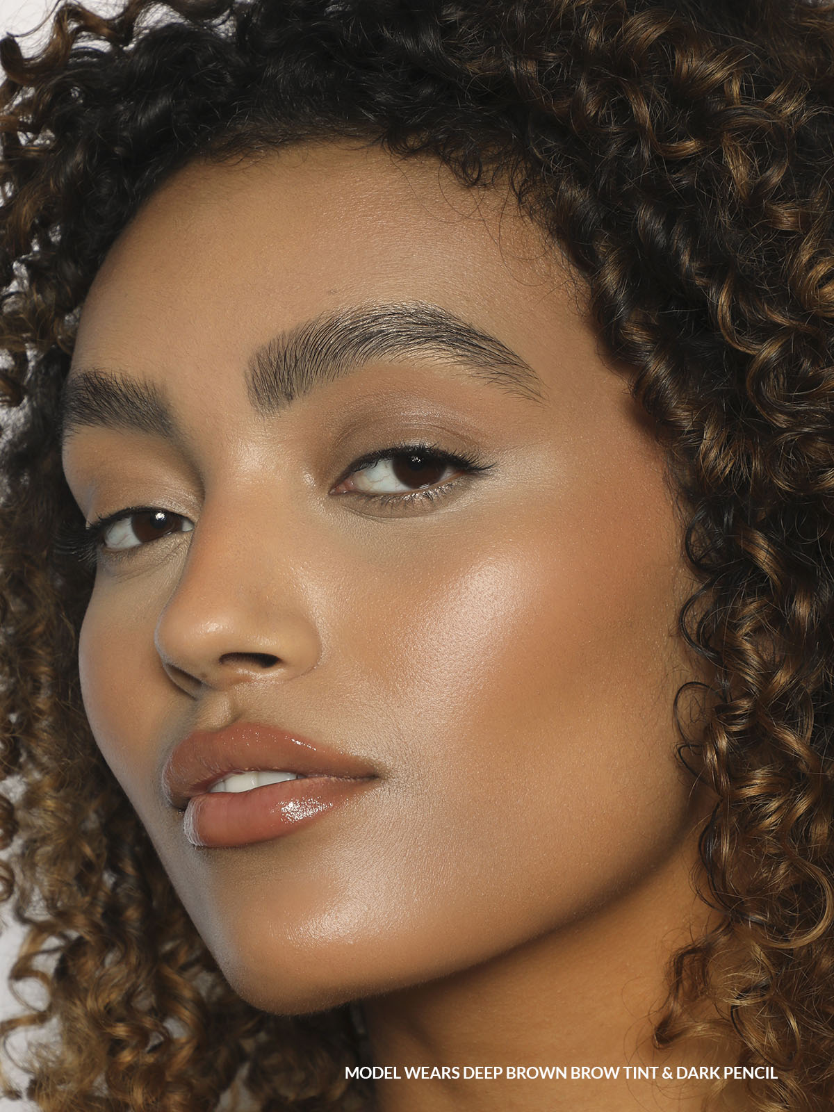 REFY Deep Brown Brow Tint + Dark Pencil on Model