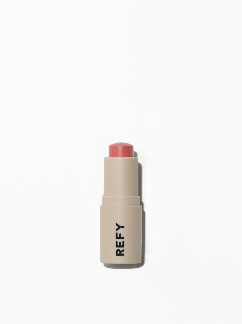 FRONT IMAGE OF REFY LIP BLUSH IN SHADE BLOOM. A LIGHT COOL PINK 