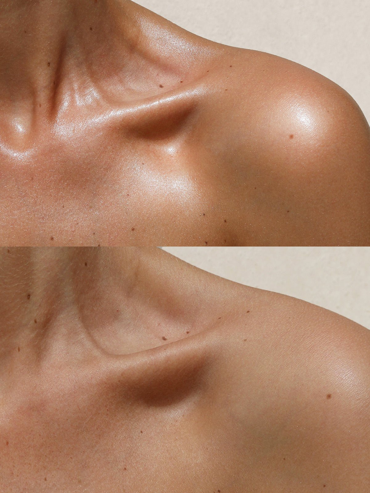 REFY BODY GLOW BEFORE AND AFTER ON MODEL