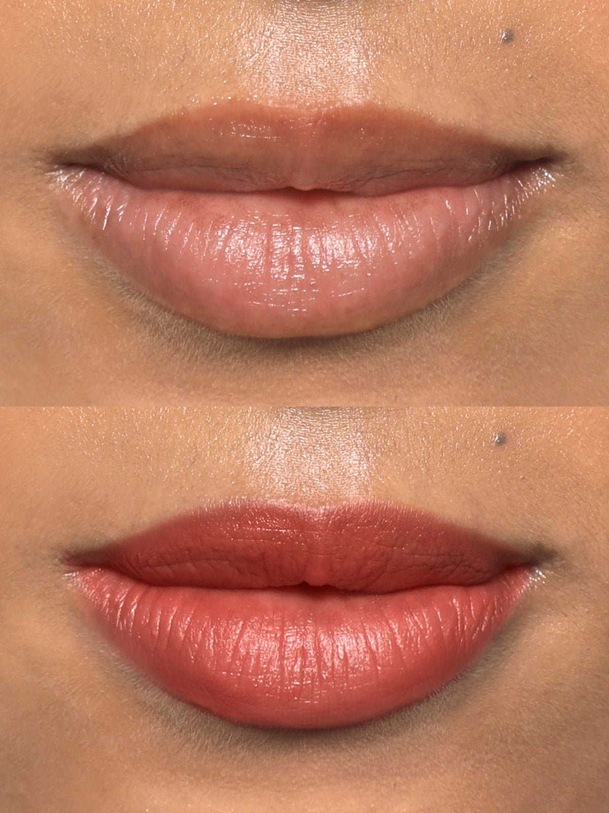 REFY LIP BLUSH IN SHADE CINNAMON BEFORE & AFTER