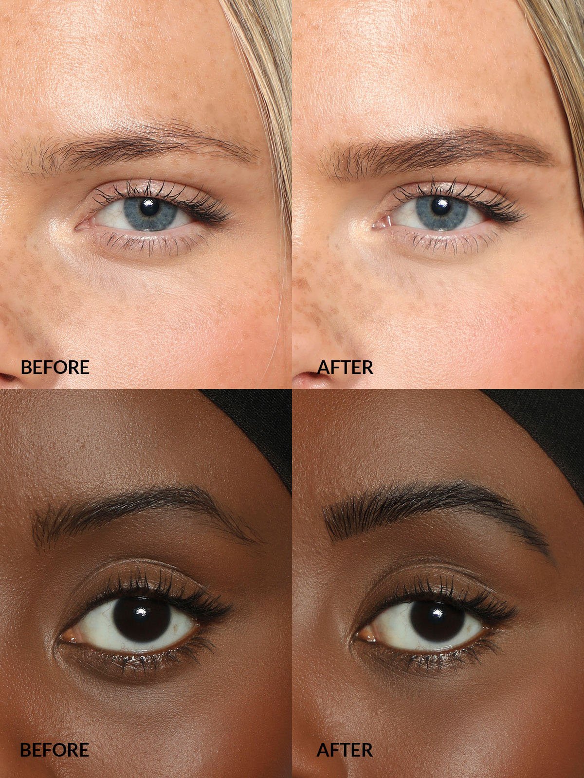 REFY Brow Tint + Brow Pomade Before & After on Models
