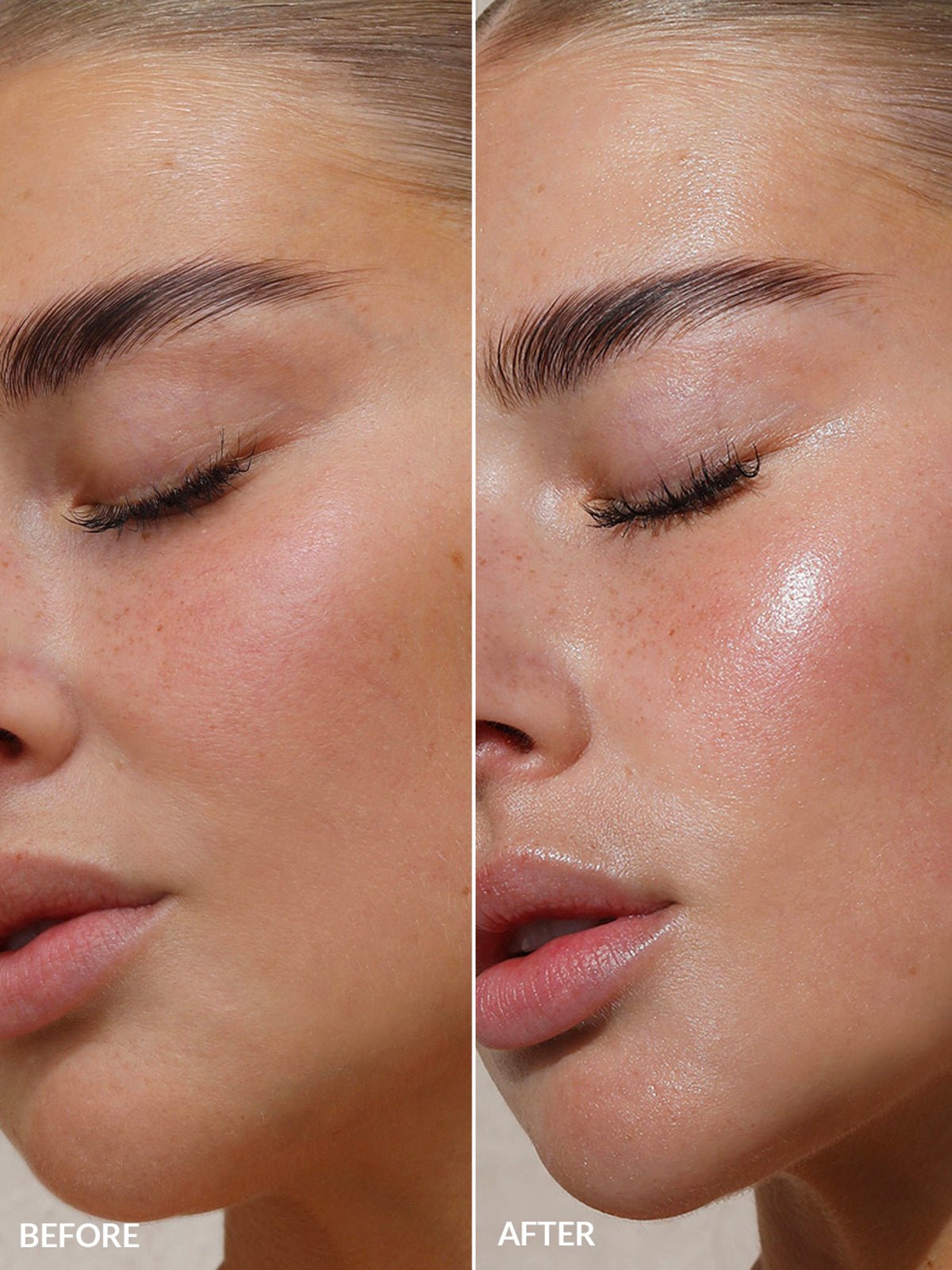 REFY Face Primer Before & After on Jess Hunt